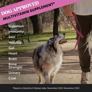 Pet Honesty Senior Dog Multivitamin - Essential Dog Vitamins and Supplements - Glucosamine, Probiotics, Omega Fish Oil for Dogs Health & Heart- Dogs Vitamins Health Supplies (Duck 90 ct)