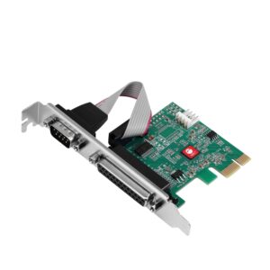 siig single serial port/rs-232 and single parallel port pcie card compatible with 16c550 uart (jj-e20311-s1)