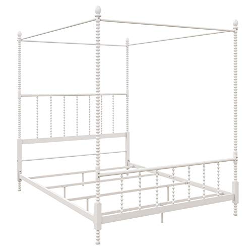 DHP Emerson Metal Canopy Bed in Queen Size Frame in White