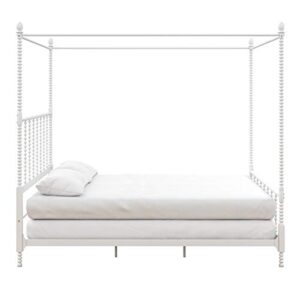 DHP Emerson Metal Canopy Bed in Queen Size Frame in White