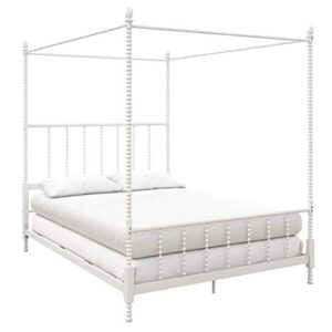 DHP Emerson Metal Canopy Bed in Queen Size Frame in White