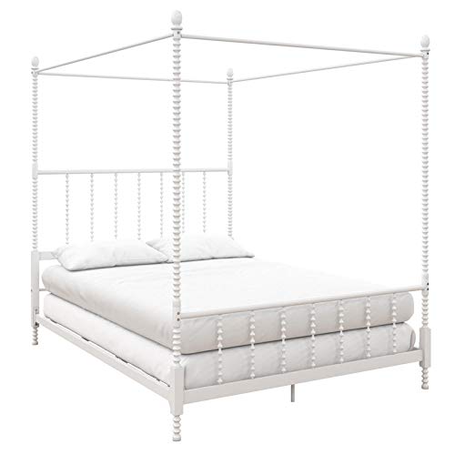 DHP Emerson Metal Canopy Bed in Queen Size Frame in White