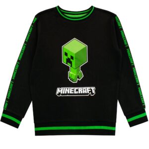 Minecraft Boys Creeper Sweatshirt Size 12 Black