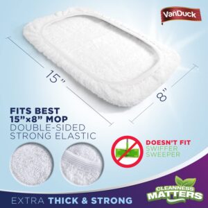 VanDuck 100% Cotton Pad Terry Cloth Mop Refills 15x8 inch (4-Pack)