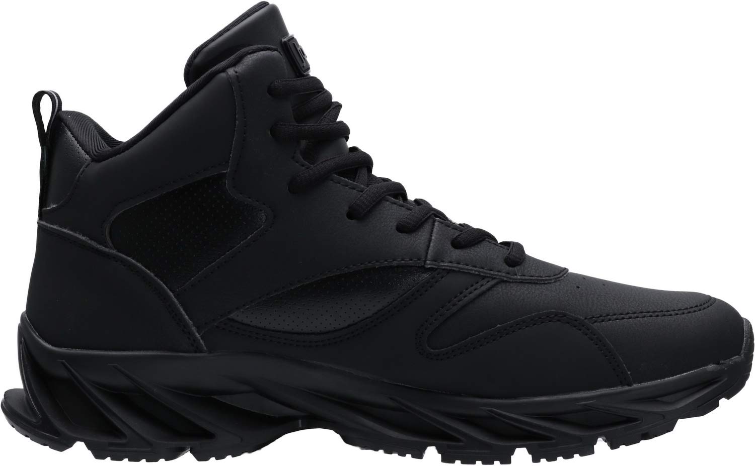 Joomra Men's High Top Shoes All Black for Walking Jogging Gym Fitness Travel Lace up High Mid Ankle Cushion Trainer Athletic Tennis Sneakers Size 11