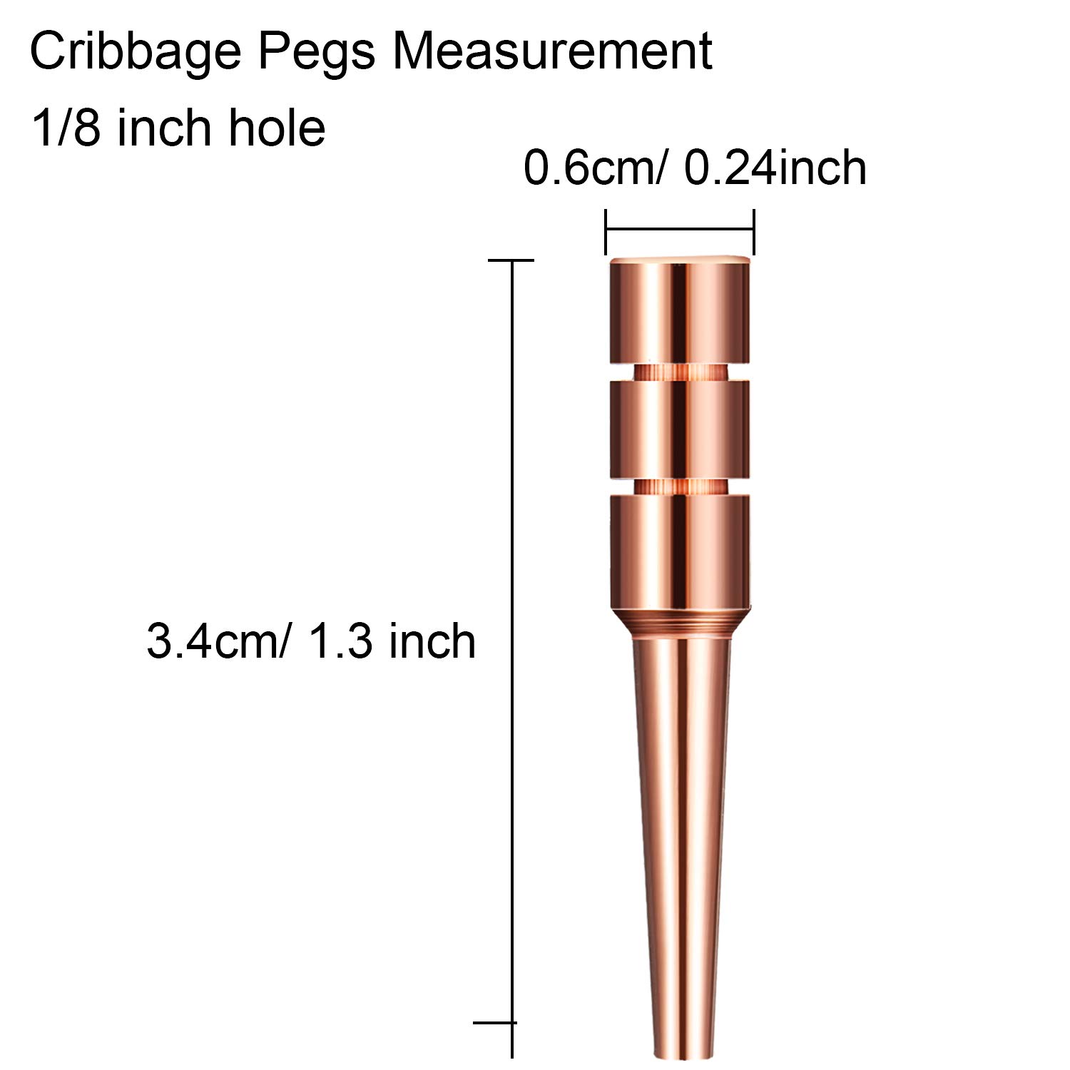 Mudder 16 Pieces Metal Cribbage Pegs 4 Colors Metal Pegs Fit 1/8 Holes for Cribbage Traditional Board Game