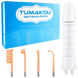 high frequency facial machine - tumakou portable handheld high frequency facial skin wand machine with 4 different tubes