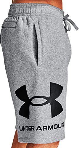 Under Armour Mens Rival Fleece Big Logo Shorts , Mod Gray Light Heather (011)/Black , Medium