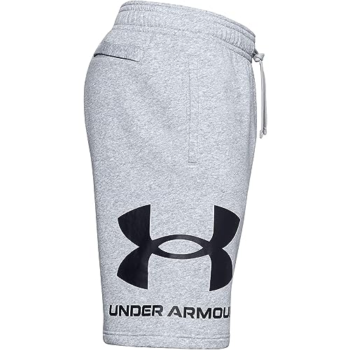 Under Armour Mens Rival Fleece Big Logo Shorts , Mod Gray Light Heather (011)/Black , Medium