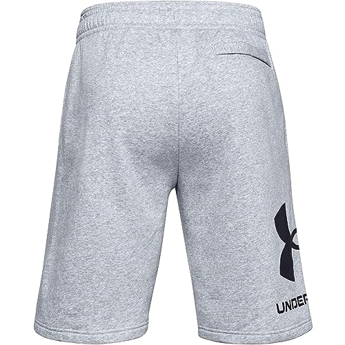 Under Armour Mens Rival Fleece Big Logo Shorts , Mod Gray Light Heather (011)/Black , Medium