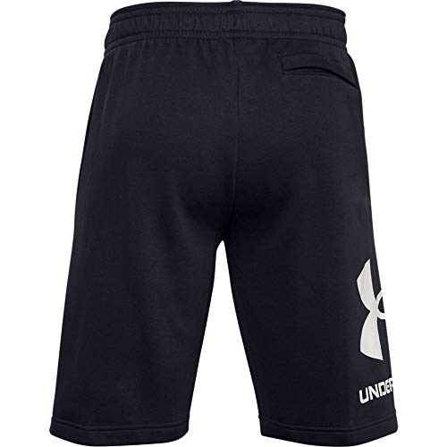 Under Armour Mens Rival Fleece Big Logo Shorts , Black (001)/Onyx White , Large