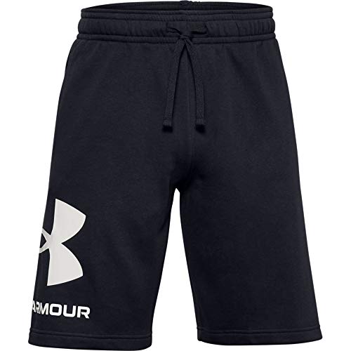 Under Armour Mens Rival Fleece Big Logo Shorts , Black (001)/Onyx White , Large