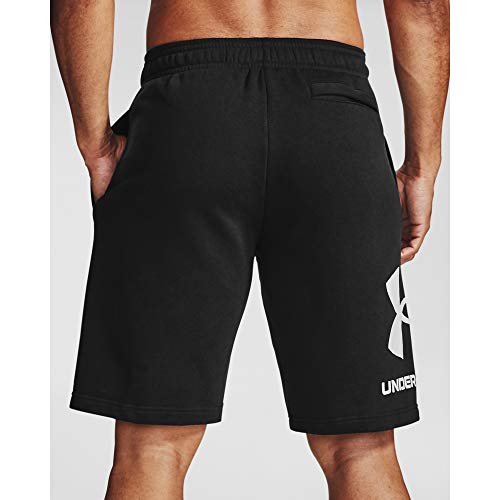 Under Armour Mens Rival Fleece Big Logo Shorts , Black (001)/Onyx White , Large