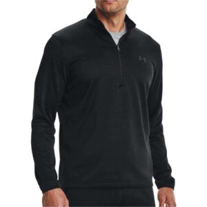 under armour men's armour fleece 1/2 zip t-shirt , black (001)/black , medium