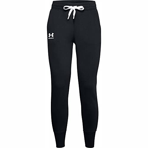 Under Armour Womens Rival Fleece Joggers , Black (001)/White , Medium