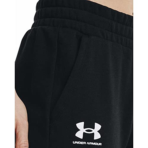 Under Armour Womens Rival Fleece Joggers , Black (001)/White , Medium