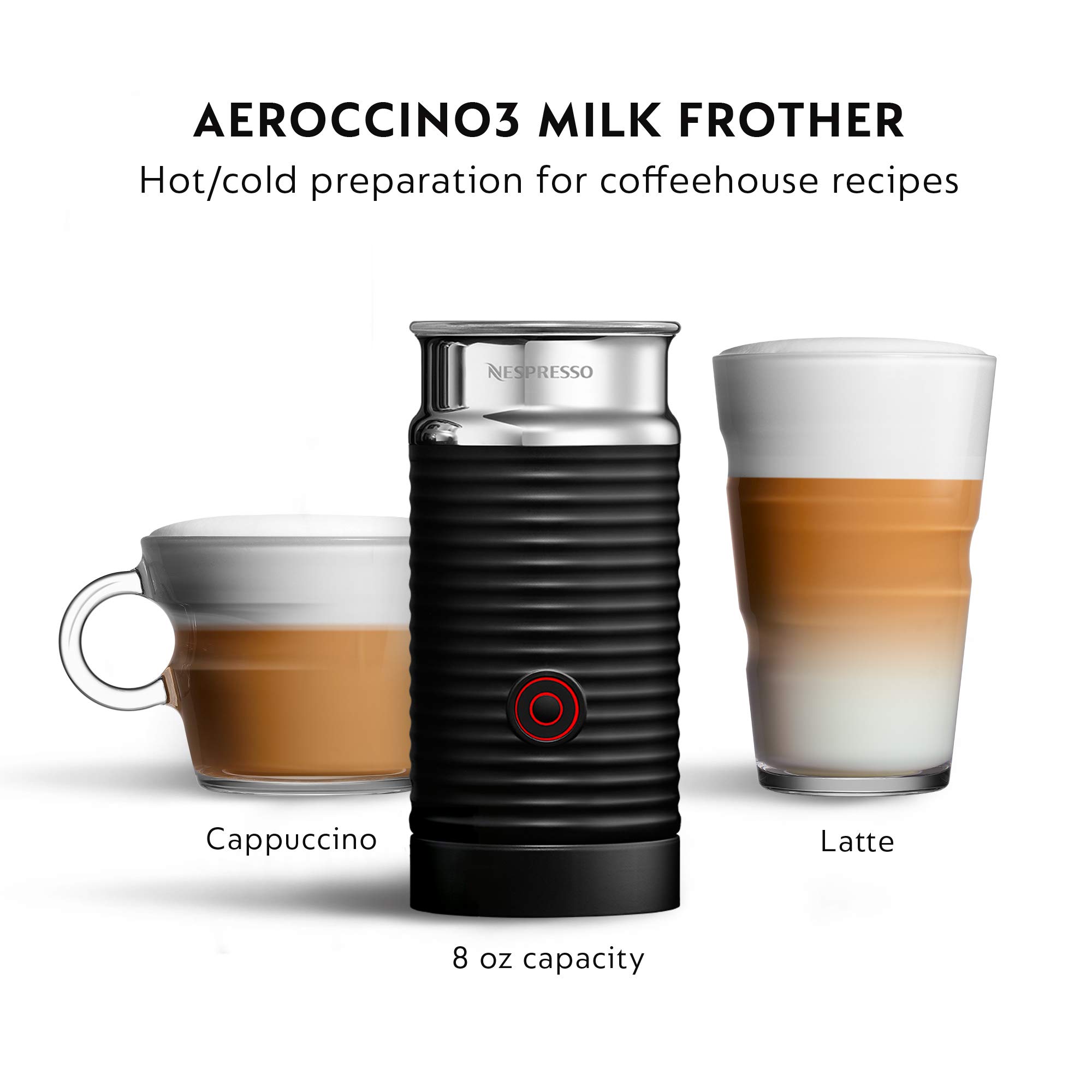 Nespresso VertuoPlus Coffee and Espresso Maker by Breville Aeroccino, Ink Black AND