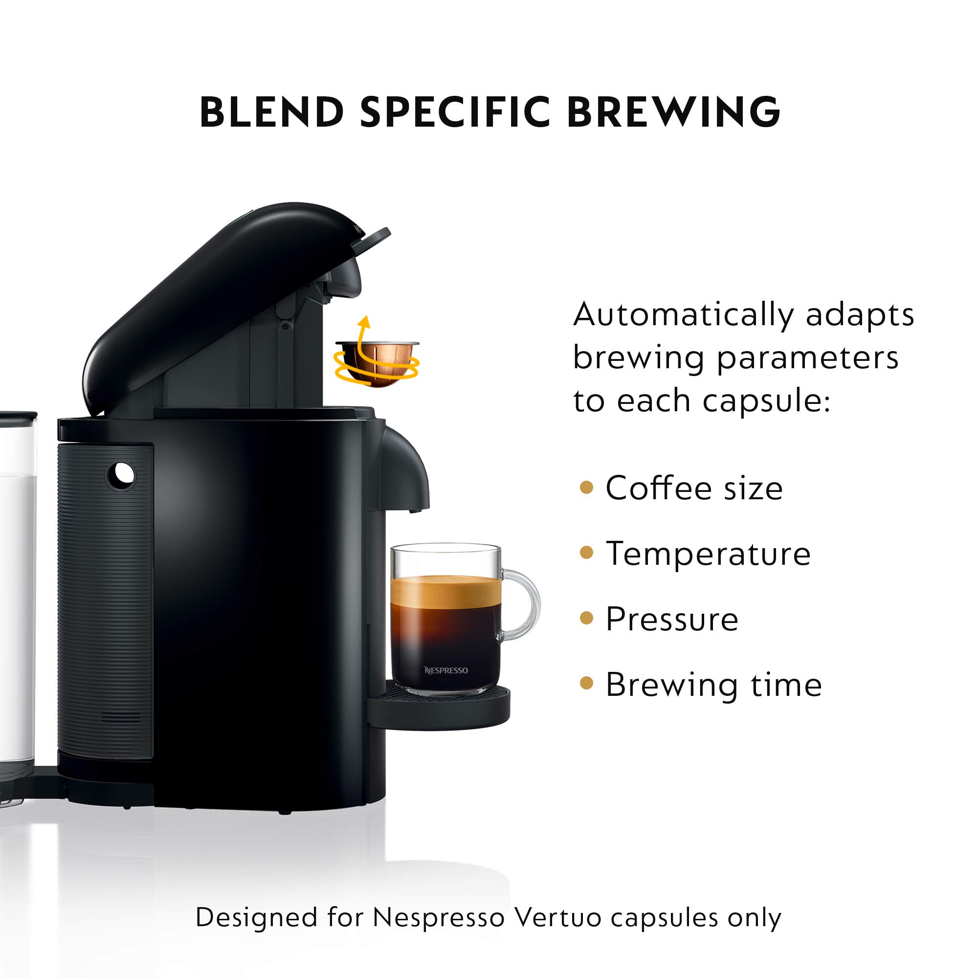 Nespresso VertuoPlus Coffee and Espresso Maker by Breville Aeroccino, Ink Black AND