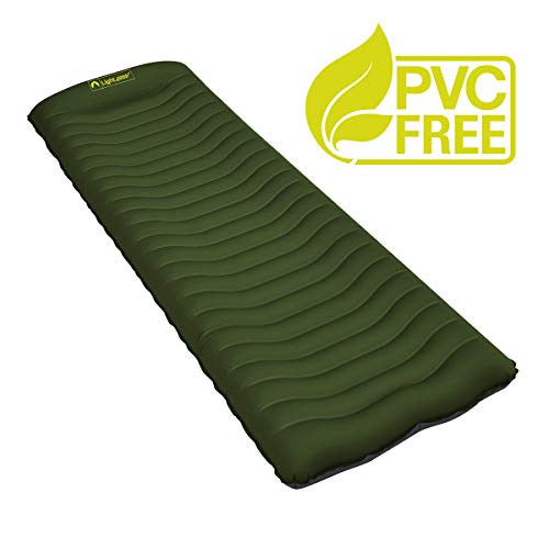 Lightspeed Outdoors The Cradle Curved Air Mat, Inflatable Sleeping Pad, Chive