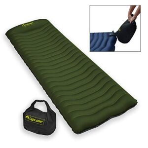 Lightspeed Outdoors The Cradle Curved Air Mat, Inflatable Sleeping Pad, Chive