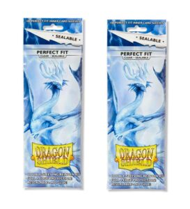 dragon shield 100 standard size clear resealable sleeves (2 packs)