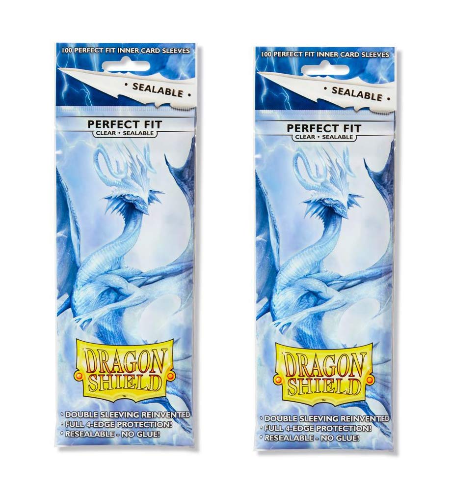 Dragon Shield 100 Standard Size Clear Resealable Sleeves (2 Packs)