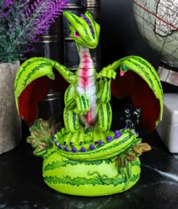 ebros colorful garden fruits and berries green thumb dragon statue by stanley morrison medieval fairy dragons fantasy decor figurine (refreshing subtropical watermelon)