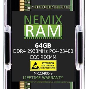 Samsung M393A8G40MB2-CVF 64GB DDR4 2933MHZ PC4-23400 ECC RDIMM 2Rx4 Replacement Memory Upgrade by NEMIX RAM