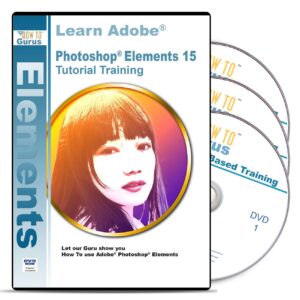 adobe photoshop elements 15 training on 3 dvds, 16 hours software tutorials with easy to follow videos plus tips and tricks from how to gurus
