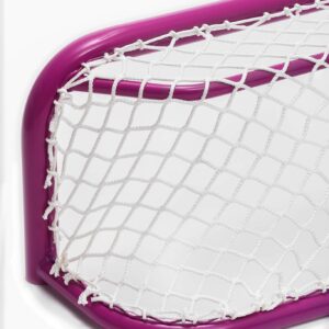 RinkMaster Pink Single Piece Heavy Duty 2 inch Welded Steel Pond Hockey Net for The Backyard Rink - 36" W x 12" H x 12" D - Safe Hockey net