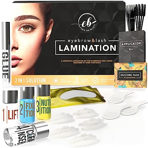 Elevate the Beauty Eyebrow and Lash Lamination Kit | At Home Lamination Kit For Your Brow | 2in1 Professional Lift For Fuller Eyebrows and Longer Lashes | Brows