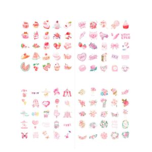 400PCS Kawaii Scrapbook Sticker Set Fresh Drift Bottle Universe Planet Constellation Marine Life Food Drink Fruit Amusement Park DIY Label for Srapbooking Journal Album Planner Envelope Journaling