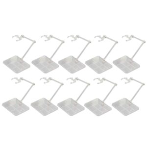 migaven action figure stand, 10pcs assembly action figure display holder base doll model support display stand compatible with hg rg sd shf gundam 1/144 toy clear