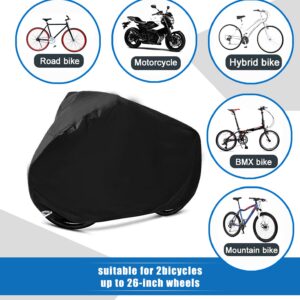 Bike Cover for 2 or 3 Bikes, XL Waterproof Outdoor Bicycle Cover Oxford Fabric Storage Rain Sun UV Dust Wind Proof Motorcycle Covers for Mountain Road Electric Bike Tricycle Cruiser (XL)