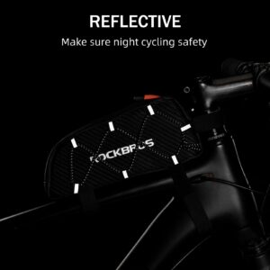 ROCKBROS Top Tube Bike Bag Bicycle Front Frame Bag Bike Accessories Pouch Compatible with iPhone 14/13/12 Pro Galaxy S22/S21