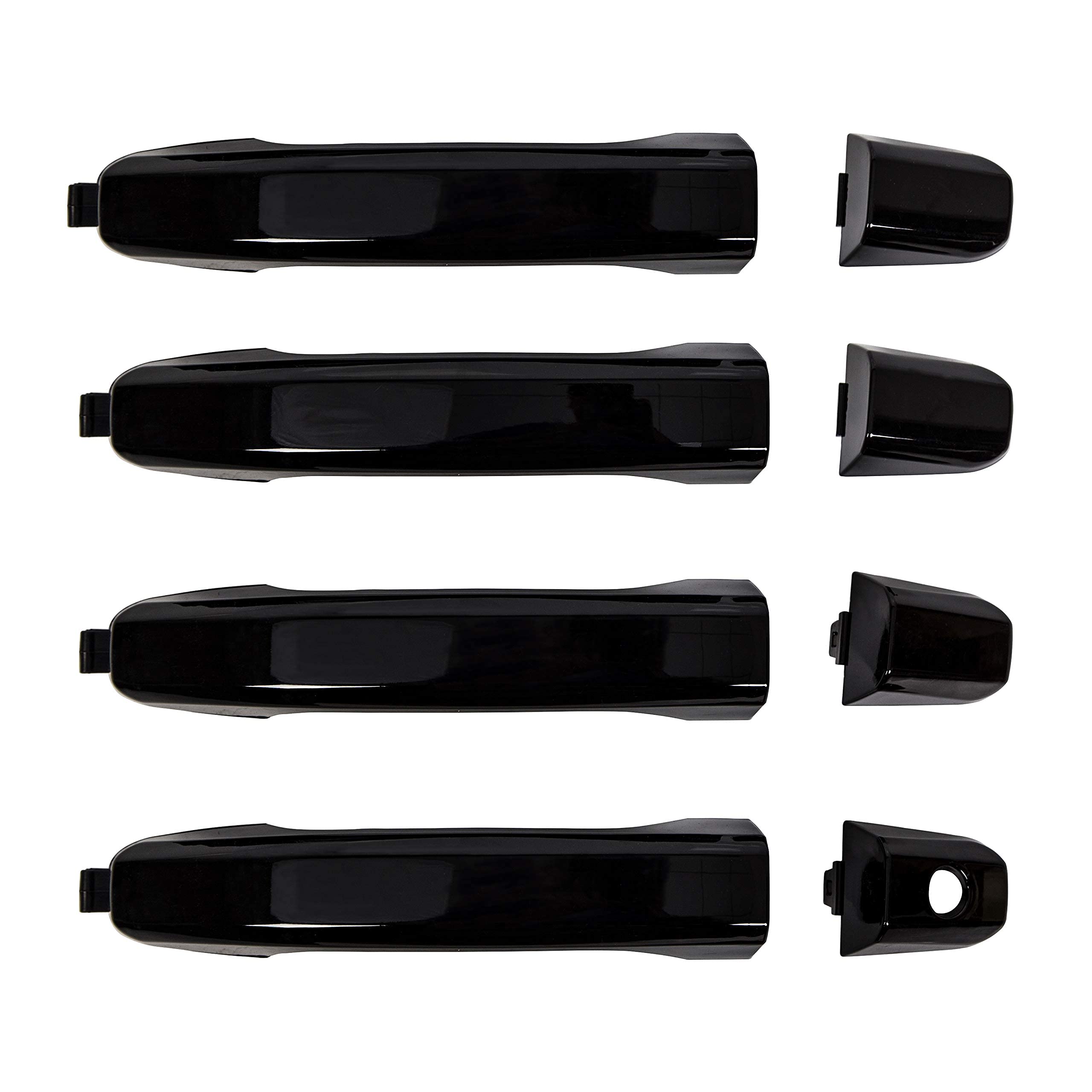 ECOTRIC 4Pcs Exterior Door Handles Replacement Compatible with 2014-2019 Chevy Silverado GMC Sierra Replacement for 22923605 23236150 22929464 22923599 84713668 22929412 Black