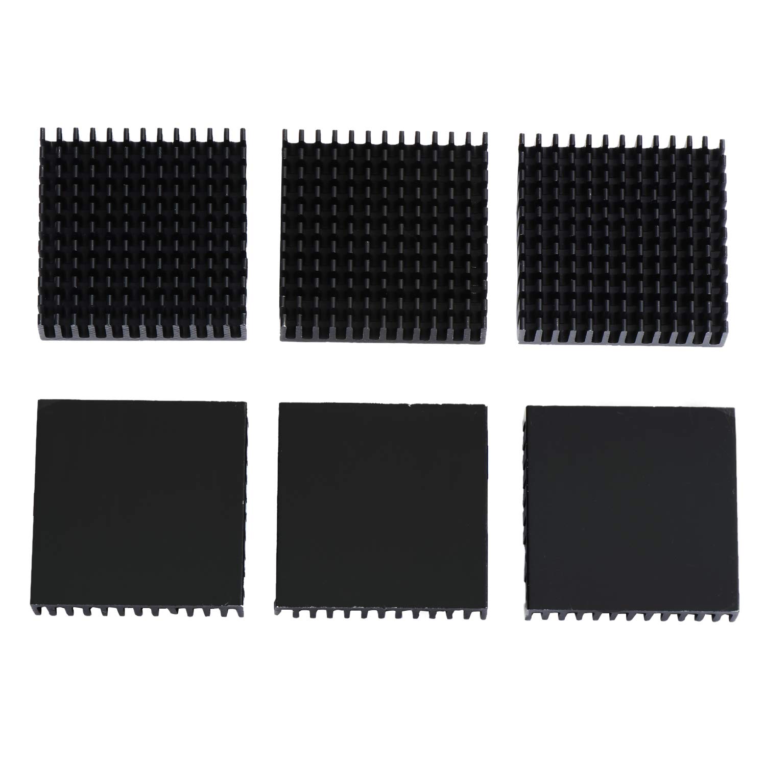 ESUMIC 20PCS 40mm x 40mm x 11mm Black Aluminum Heatsink Cooling Fin for Cooling MOSFET VRam Regulators VRM Stepper Driver