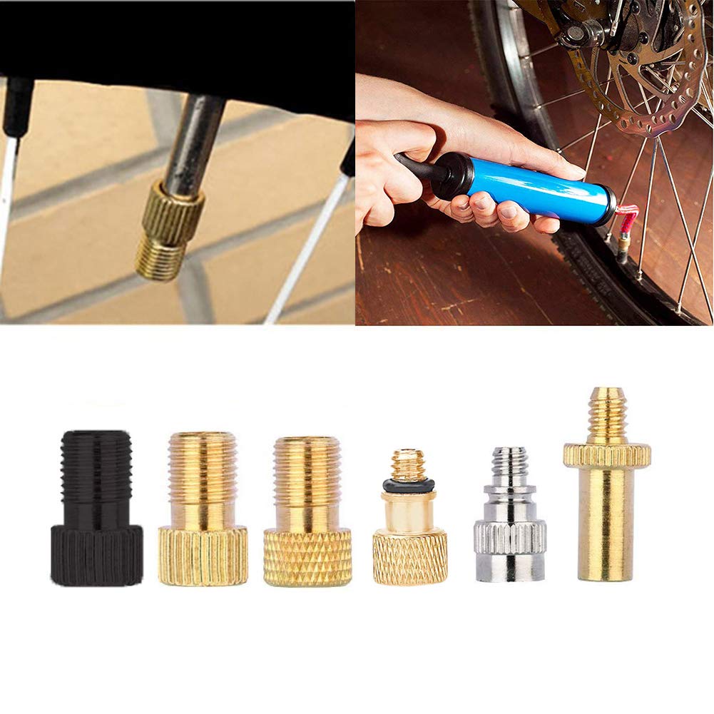 Rpuomtz 11 PCS Brass Presta and Schrader Valve Adapter, Bike Tire Valve Adapters, Pump Ball Needle Nozzle Inflator Kit for Gym Balloon Toy Pump