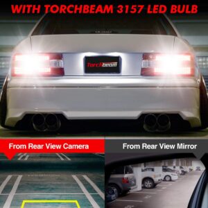 Torchbeam 3157 LED Light Bulbs 3600 Lumens with Projector Error-free For Reverse Back Up Lights DRL Brake Lights Fit 3156 3057 3056 4157 6500K Xenon White（Pack of 2）