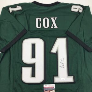 Autographed/Signed Fletcher Cox Philadelphia Green Football Jersey JSA COA