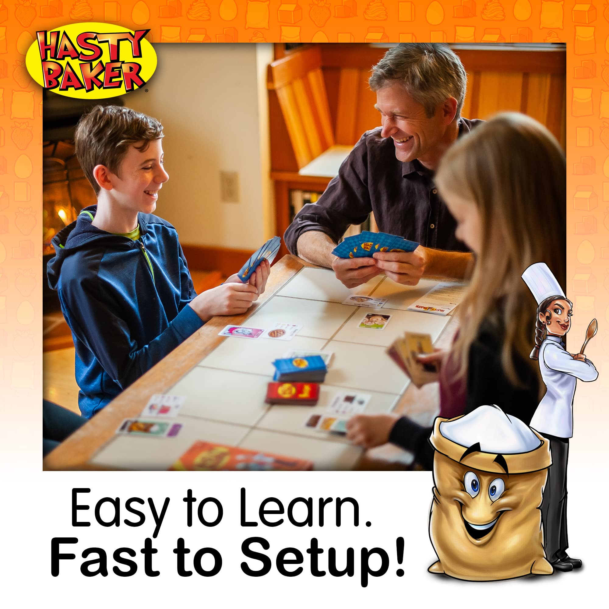 Hasty Baker Family Card Game - A Race to Collect Ingredients and Complete Recipes, for Families, Adults, Kids, Ages 7+, 2-6 Players, by GoChuckle