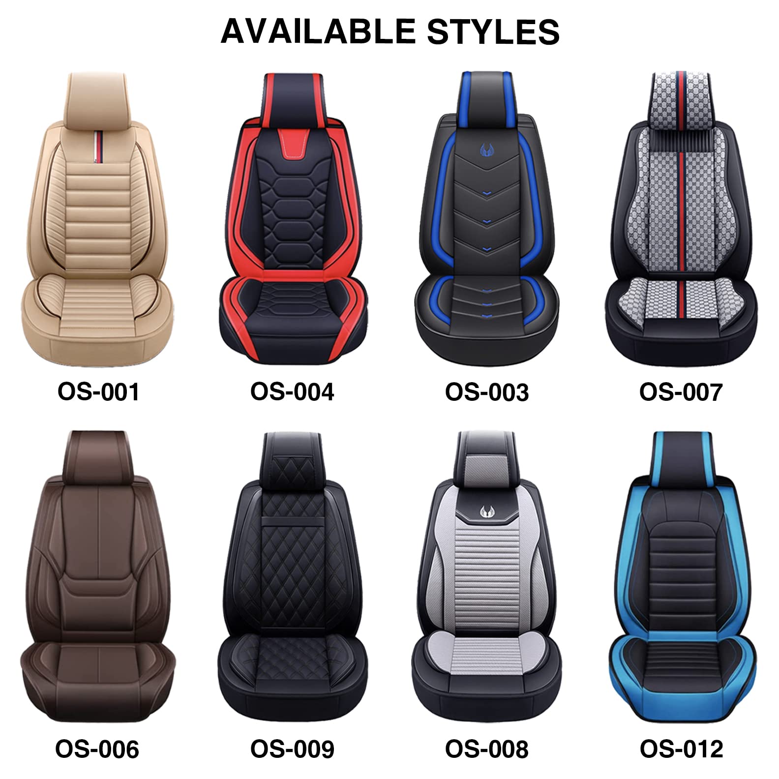 OASIS AUTO Car Seat Covers Premium Waterproof Faux Leather Cushion Universal Accessories Fit SUV Truck Sedan Automotive Vehicle Auto Interior Protector Full Set (OS-008 Brown)