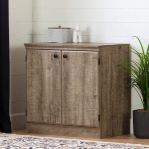 south shore morgan small 2-door storage cabinet-weathered oak