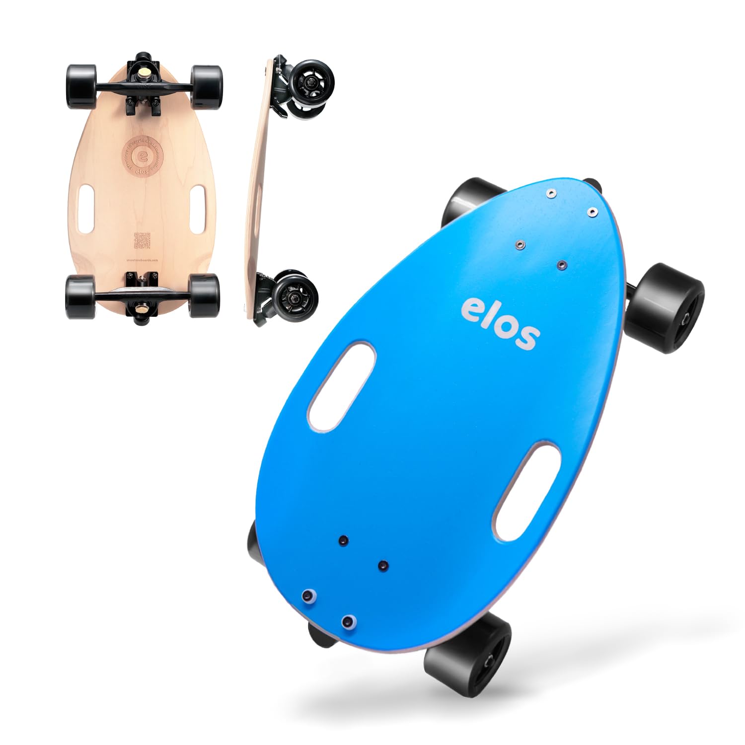 ELOS Skateboards Complete Lightweight - Mini Longboard Cruiser Skateboards Built for Beginners and Urban commuters. Gift Ready, Bagged. Wide and Stable Wooden Skateboard Deck. Campus Board.