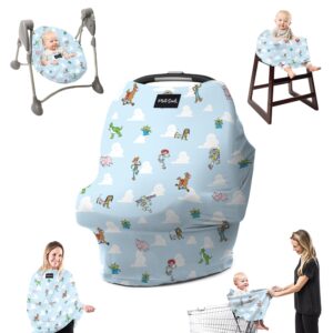 milk snob original disney 5-in-1 cover - nursing cover for breastfeeding - baby car seat cover, carseat canopy & stroller - essential all-in-one cover - gift for mom, baby (toy story)