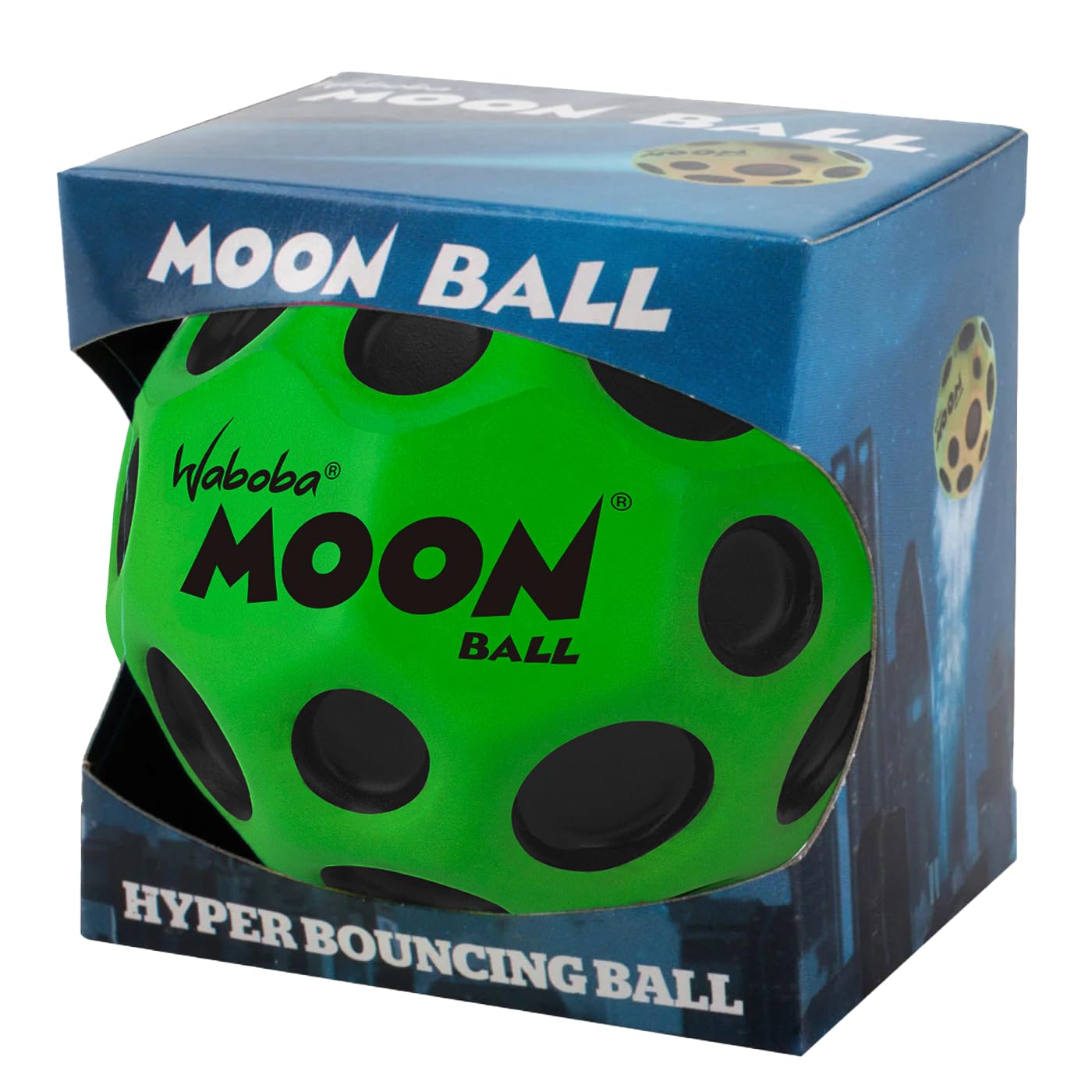 Waboba The Original Moon Ball - Hyper Bouncy Ball – Makes Pop Sound When Bounced - All Ages Extreme Bounce & Fun - Perfect for Active Play & Indoor or Outdoor Games - Green