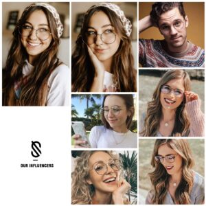 SOJOS Blue Light Blocking Computer Glasses Round Eyewear Anti Blue Light Lens Preppy Chic SJ5024 with Rose Gold Frame/Anti-Blue Light Lens