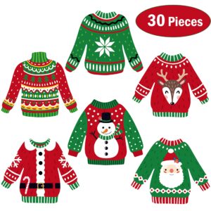 Ugly Sweater Party Decorations Ugly Christmas Cutouts Holiday Party Decor Ugly Sweater Shaped Paper DIY Cut-Outs