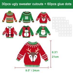 Ugly Sweater Party Decorations Ugly Christmas Cutouts Holiday Party Decor Ugly Sweater Shaped Paper DIY Cut-Outs