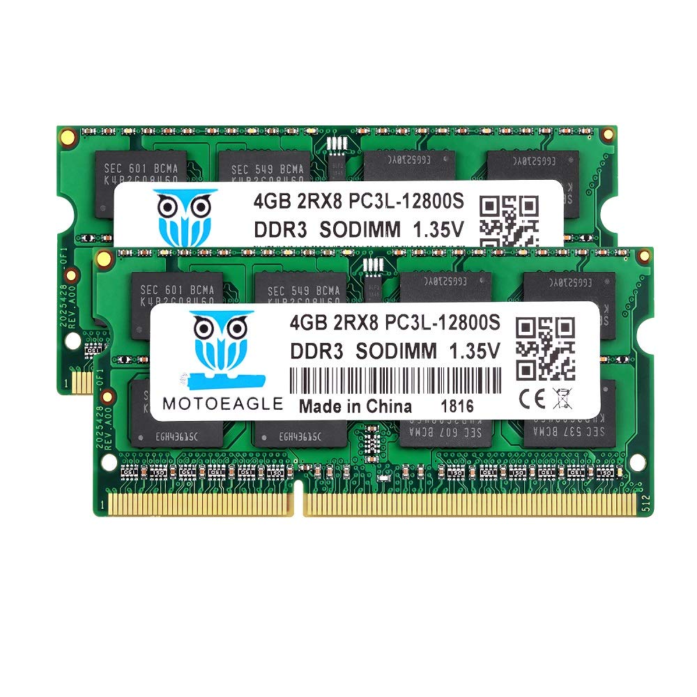 DDR3 DDR3L 1600 SODIMM 4GB 2Rx8 PC3 PC3L 12800S 8GB Kit (2x4GB) 204-pin 1.35V CL11 Dual Rank Laptop Memory